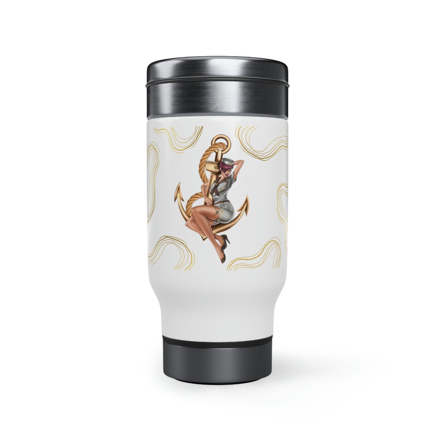 Stainless Steel Travel Mug with Handle, 14oz